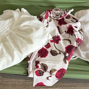 Floral Red and White Dress bundle set of three